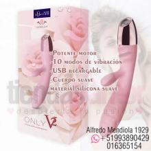 ONLY V2 VIBRADOR ESTIMULACIÓN CLITORIS ROSA USB